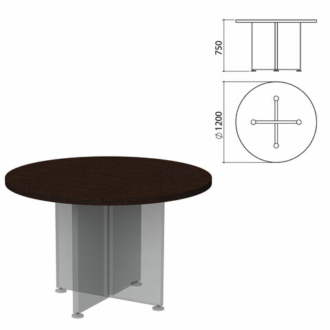 Столешница стола переговоров круглого "Приоритет" (1200х1200х750 мм), венге, К-909, К-909 венге