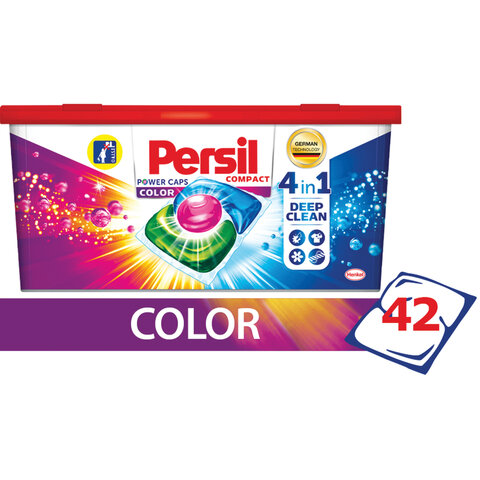 Средство для стирки в капсулах 42 шт. PERSIL (Персил) Power caps Color, для цветного белья, 2485888