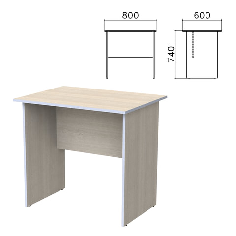 Стол письменный "Бюджет", 800х600х740 мм, дуб шамони светлый, 402659-430